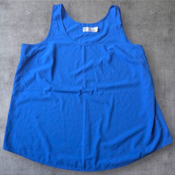 Time and Tru Tops - Time and Tru Tank Top Sleeveless Casual Basic Blue Summer Plus Size Women's XL